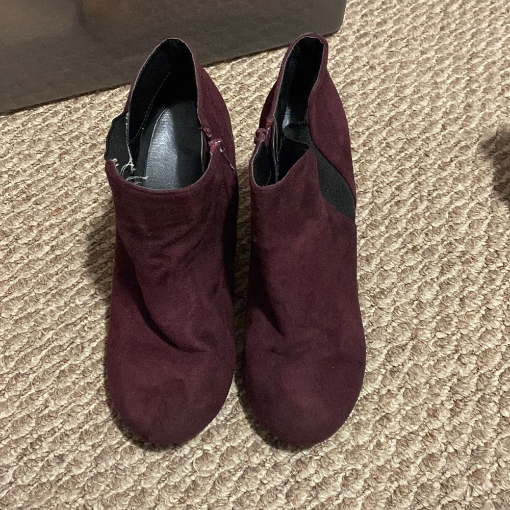 Burgundy Heeled Boots